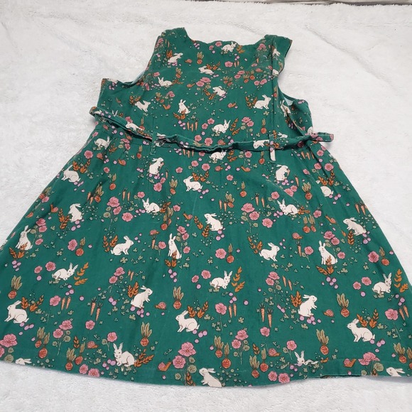 Modcloth Emerald Green White Bunny Floral Spring Linen Dress XL Cottage Eclectic - Picture 4 of 9
